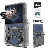 R40S Tragbare Spielkonsole, 30.000 Retrospiele in 1 Spielkonsole mit Open Source Linux System, 256 GB TF-Karte, 3,5“ IPS Display und 3.800 mAh Akku (Grau)