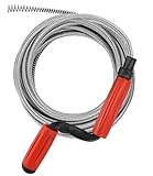 Rohrreinigungswelle, 3 m x 6 mm, Abflussreiniger mit Bohrspitze Abflussspirale, Handkurbel Rohrreinigungsspirale für Waschbecken Badewanne WC Dusche