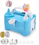 Ballonpumpe Elektrisch,Luftballonpumpe Kit Elektrische,Intelligenter 2 Modus Pumpe Luftballon Elektrisch,Portable Double Nozzle Balloon Pump Balloons Inflator for Party,Wedding,Birthday 400W
