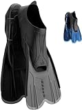 Cressi Agua hochwertige Schwimmflossen, Flossen zum Schwimmen und Schnorcheln, unisex, schwarz/silber, 39/40 (5/6)