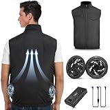 FERNIDA Kühlweste, 18V Kühlende Ventilator Weste mit Akku und 2 Ventilatoren zur Linderung der Sommerhitze, Atmungsaktive Klimaanlagen Kleidung, M