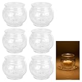 Teelichthalter Glas Durchsichtig Windlicht Teelichtgläser runde Kleine Kerzengläser Transparentes Klarglas Mehrweg Teelichter Gläser Vielseitige Kerzenhalter für Weihnachten Ostern Halloween (Klar)