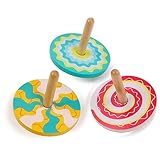 PLANÈTE BOIS - Kaleidoskop-Kreisel - FSC - 030146-1 Stück - Zufällige Farbe - Holz - Kinderspiel - Freizeit - Zum Sammeln - 6 cm x 6 cm - Ab 3 Jahren
