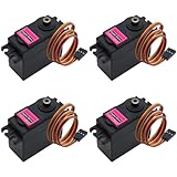 APKLVSR 4 Stück Servo Digital Metal,13KG Servomotor Hoch Geschwindigkeit Drehmoment für RC Flugzeug Hubschrauber,RC Servo 180° für Roboter Arm,RC Auto Boot
