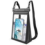 Wasserdichte Handyhülle 8.5 Zoll, Unterwasser Trockene Säcke Handy Wasserschutzhülle für Schwimmen, IPX8 Waterproof Phone Case Kompatibel mit iPhone 14 13 12 11 Pro XS Max XR X Samsung S22 (Schwarz)