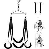 Erotische Liebesschaukel für Erwachsene, 360° drehbare Decken- und Türschaukel 2 in 1, BDSM Bondage Set mit hochwertigem lackiertem Gestell und breiter, gepolsterter Sitzfläche für Paare