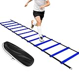 FBSPORT Koordinationsleiter, 6M 12 Sprossen Trainingsleiter Agility Leiter, Fußball Sport Training für Kinder Erwachsene mit Transporttasche