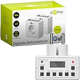 Goobay 55541 Digitale Zeitschaltuhr Innen – Geräuschlos - Programmierbar - Dauerbetrieb möglich – 10 Schaltprogramme - Back Up Akku f. 4 Tage – Unauffälliges Design - 2er Set