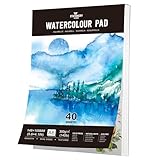 Stationery Island Aquarellpapier A6 300g, 40 Blatt Aquarellblock A6, Aquarell Papier für Wasserfarben, Aquarellpapier Postkarten, Watercolor Paper für Studenten,Anfänger, Skizzenbuch Aquarell