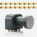 Premium X Set DEK 818 Octo LNB 4K HDTV UHD mit einem integriertem Quattro Switch für den Direktanschluss von 8 Teilnehmer Receiver mit 16x F-Stecker