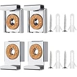 Caianwin 4 Stück Spiegelhalterung Wand, Höhenverstellbare Spiegel Aufhängung mit Dübeln und Schrauben, für Schwere Spiegel in Badezimmer und Wohnbereich