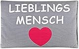 Rapssamenkissen Wärmekissen Schulter Nacken Rücken Raps-Samen-Kissen 20x30 cm groß Lieblingsmensch-Motiv Körner-Wärme-Kissen Herz-en Ich liebe Dich für Partner Frau-en Freundin Pärchen Bezug Geschenk