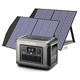 ALLPOWERS Solargenerator R1500, 1152Wh Powerstation mit SP027 2x 100W Solarpanel, AC-Schnellladung 0-80% in 40 Minuten, 4x 1800W AC-Ausgänge, 2x 100W PD, ideal für Camping und für Notfälle zu Haus