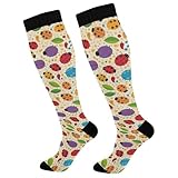 Premium Business Socken Bunte Marienkäfer Polka Dots Sportsocken, Weich Socken Herren, fußball, Herren, Laufen, 50cm