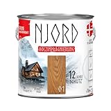 Njord Holzschutzmittel Extreme 2,5 L Holzfarbe (01) Nordische Kiefer Holzschutz Bis zu 12 Jahre Schutzlack Wetterfeste Imprägnierung