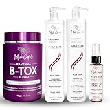 I Belli Capelli Ravenna Haarglättungs-Kit – B-tox für blondes Haar, Aloe Vera Shampoo & Conditioner, Reparaturöl – Anti-Frizz, intensive Hydratation, Glanz – Formaldehydfrei – Für blondes Haar (4er-Pa