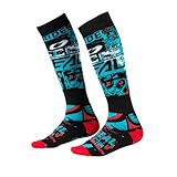 O'NEAL | Mountainbike Motocross Socken | MTB Downhill Freeride | Schweißabsorbierend, Verstärkter Fersen & Sohlenbereich | Pro MX Sock RIDE | Unisex | Erwachsene | Schwarz Blau | One Size