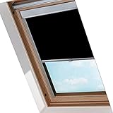 SWANEW Verdunkelungsrollo für Dachfenster Rollo, 100% Verdunkelung, Klemmrollo Mit Wärmeisolationsfunktion, F06 Schwarz (49.3x94.0cm)