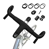 Huayeex Carbon Lenker Road Bike | Rennrad Komponente Lenker Vorbau Integriert | Ergonomische Schockabsorbierende Aluminiumlegierung Fahrradteile für Erwachsene Jugendliche Enthusiasten und Freunde