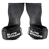 Fitgriff® Zughilfen mit Gummi-Pad für Krafttraining - Bodybuilding, Fitness, Gym - Lifting Straps - für Frauen und Männer (Black, M/L)