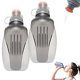 KQWVZ Trinkflasche Laufen, 2 Stück 250ml BPA-Frei Wasserflaschen Mit Klipp zum Einhängen, Tragbare Clear Trinkflasche Joggen Ideal zum Laufen, Wandern, Radfahren