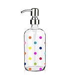 Seifenspender für Bad & Küche aus Glas mit 304 rostfreier Edelstahlpumpe，Soap Dispenser seifenspender seifenspender Glas seifenspender küche soap Dispenser（Punkte）
