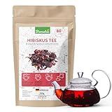 Biomatea 150g Hibiskusblüten ganz und getrocknet | für 80 Tassen Hibiskus Tee | Hibiskusblütentee | leicht säuerlich-fruchtiger Geschmack