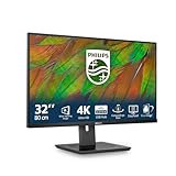 Philips 32B1N3800-32 Zoll UHD Monitor,höhenverstellbar, Lautsprecher (3840x2160, 60 Hz, HDMI, DisplayPort, USB Hub) schwarz