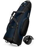 OutdoorMaster Gepolstert Golf Reisetasche mit Verstärkte Räder, 900D Heavy Duty Oxford Abriebfestigkeit & Wasserdichte Golf Reisetasche, Soft-Sided Golfschlägertasche, Schuhe/Zubehör Lagerung (B-Blau)