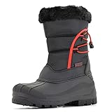 Nova Mountain Jungen Mädchen wasserdichte Winterstiefel Schneestiefel Größe:, Nfwb822, Schwarz, 28 EU