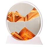 TOYANDONA Bewegliches Quicksand Bild Kunstwerk Dynamisches Sandbild Dekoration für Wohnzimmer und Büro Kleines Gelb weißes Ornament Künstlerisches Geschenk für Zuhause