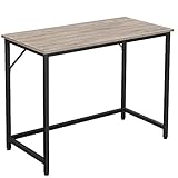 VASAGLE Schreibtisch, Kleiner Computertisch, Bürotisch, für Arbeitszimmer, Schlafzimmer, 50 x 100 x 76 cm, Industrie-Design, Metallgestell, Greige-schwarz LWD041B02