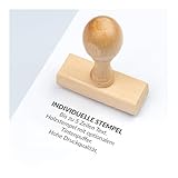 Holzstempel mit Wunschtext personalisieren, individueller Stempel als Namensstempel, Adressstempel (Klein (40x18mm))