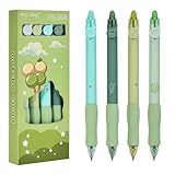 Linkgood 4 Stück Radierbarer Kugelschreiber, Erasable Pen Set einziehbare Tintenroller Radierbar für Studenten Geschenk, Schul Bürobedarf (0,5mm Blau)