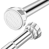 Silber Duschvorhangstange ohne Bohren aus Edelstahl Einstellbar Duschvorhangstange, Ausziehbare Feder Spannstange Rostfrei & Rutschfest,105-180cm Teleskopstange für Badezimmer,Balkon,Duschvorhang