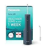 Panasonic Series 600 Ultraschall-Munddusche EW-DJ66-A303, Zahndusche, Munddusche kabellos, 200 ml, IPX7, 2 Ultraschalldüsen, 5 Wasserdruckstufen, Reisezubehör, Navy Blau