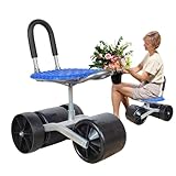2 Räder Gartenroller, 360° drehbar, höhenverstellbar, Rollhocker für Pflanzen, Gartenarbeit im Freien, Arbeitssitz, Gartenwagen mit bequemem Sitz