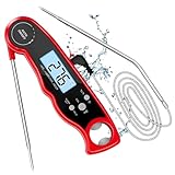 YIIFELL Fleischthermometer Thermometer Kochen Digital Grillthermometer Bratenthermometer mit 120CM Externe Lange Sonde, Alarmeinstellung, Küchenthermometer für Küche, BBQ, Ofen, Backen
