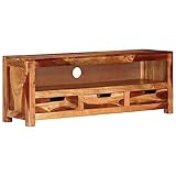 WRJENFSC TV-Schrank 110x30x40 cm Massivholz Akazie Fernseher Schrank Tv Ständer Buffetschrank Sideboard Tv Lowboard für Inneres Schlafzimmer Flur Wohnstube