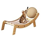 Katzenkratzstuhl – Katzen-Lounge-Sessel mit Spielzeugball | Verschleißfestes erhöhtes Haustierbett für Balkon Terrasse Indoor Outdoor Strand Sonnenbaden