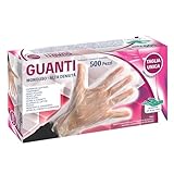 Bottari Einweghandschuhe aus puderfreiem HDPE, 500 Stück, strapazierfähig für Reinigung, Lebensmittel, Gartenarbeit, Basteln und Zuhause