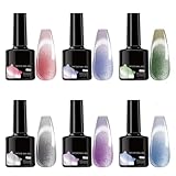 Corail -Gel -Nagellack - Gel Strip Kit | UV - -Nagellack mit Farbwechsel | 6 Stück Kunst magnetisch Maniküre einfache kosmetische Anwendung Anfänger Hochzeit Hochzeit