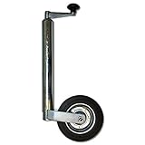 Wiltec Anhänger Stützrad mit 362 kg Stützlast ø48 mm, Bugrad mit Kurbel, Anhängerrad, Abstellstütze
