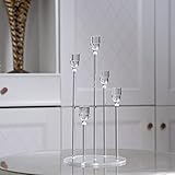 Acryl Kerzenständer Stabkerzen Kerzenhalter Stabkerze 5 Arming für LED Kerzen, Modern Tischdeko Wohnzimmer Hochzeit Party Weihnachten Deko, Keine Kerzen enthalten