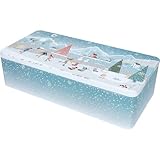 Birkmann, XXL-Gebäckdose Merry Christmas, 40 x 20 x 9 cm, aus lebensmittelechtem Weißblech, Mit Fächereinsatz, Zum Frischhalten und Aufbewahren von Gebäck, 433649, Blau