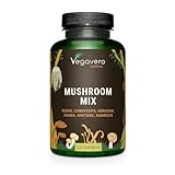 Mushroom Complex | 6 Vitalpilze: Reishi, Cordyceps, Shiitake, Chaga, Hericium, Agaricus | PREMIUM: Beta-Glucane + Polysaccharide | Laborgeprüft | Vegan - Pur | Deutsche Produktion von Vegavero®