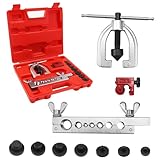 KXVXXV Bremsleitung Bördelgerät Bördelwerkzeug Klimaanlage mit Rohrschneider 3/16“|1/4“|5/16“|3/8“|7/16“|1/2“|5/8“ für Doppelt und Einfach Bremsleitung