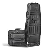 WildFun Golftasche mit Rädern, Klappbare Golf-Reisetasche für Reisen Outdoor, Große Kapazität Wasserdicht Verschleißfeste Material mit Zubehör Lagerung für Herren Frauen, 130/38(Nach Falten) cm Hoch