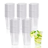 Gucass 100 Stk Trinkbecher aus Hartplastik, 240ml Kunststoffbecher Mehrwegbecher Partybecher Set, Bierbecher Cocktailbecher Transparent klar Ausschankbecher für Feste Partys Geburtstag