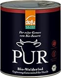 defu Hundefutter | 6 x 800 g | PUR Bio Weiderind | Premium Bio Nassfutter | Ergänzungsfuttermittel für Hunde